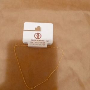 18K Gold Over Sterling Sliver Ankle Bracelet